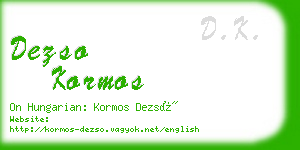 dezso kormos business card